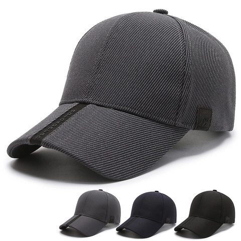 Baseball Cap For Men Acrylic Ribbed Texture Curved Brim Adjustable Outdoor Sport Sunshade Hat
