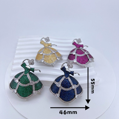 Élégante Broche Danseuse de Ballet pour Femmes Laiton Micro-Incrusté Zirconia Épingle Exquise Figurine Revers pour Costume Manteau Pull Bijoux