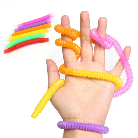 Mini Tubi Pop Plastica Sensoriali Giocattoli Antistress Colorati Soffietti Estensibili Fidget Per Bambini Adulti