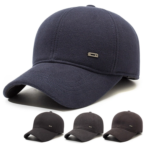Berretto Da Baseball Invernale Da Uomo Con Paraorecchie Cappello Di Lana Caldo Per Anziani Antivento Regolabile