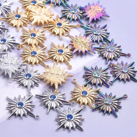 Collana con Ciondolo a Stella in Acciaio Inossidabile per Donna Collane Choker Personalizzate con Strass Sunburst Oro Argento Colorate Gioielli
