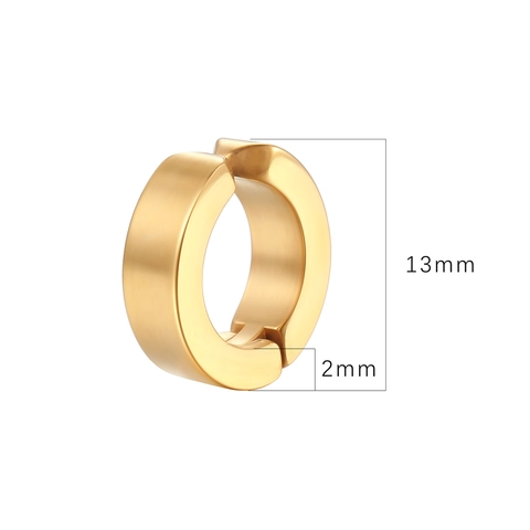 Men Non Piercing Clip On Hoop Earrings Titanium Steel Round Flat Punk Style Korean Fashion Unisex Ear Clips
