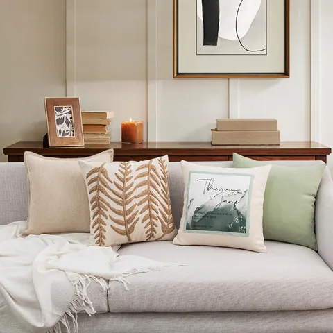 Federe Per Cuscini Decorative Moderne Minimaliste Nordiche Per Divano Soggiorno Ricamo Nappe Finto Lino