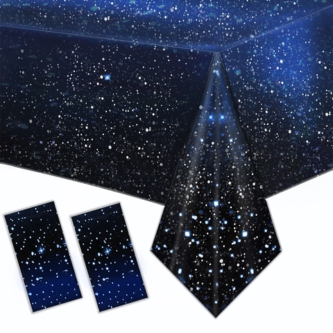 Forniture Per Feste Tema Galassia Stellata Stoviglie Usa E Getta Tovaglia Piatti Di Carta Bicchieri Tovaglioli Banner Decorazione Spazio Bambini