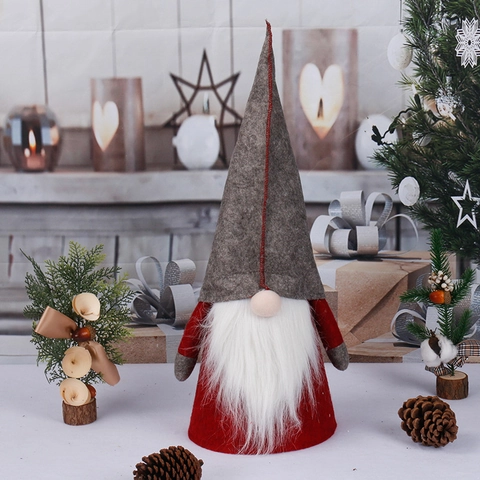 Decorazione Gnomo Di Natale Bambola Tomte Senza Volto Feltro Pelliccia Sintetica Stile Nordico Ornamento Da Tavolo Regalo