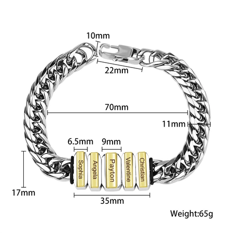 Stainless Steel Cuban Link Bracelet For Men Hip Hop Punk Style Chain With Rectangular Plate Jewelry