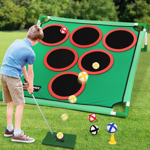 Activité De Jeu De Golf Avec Club En Acier Inoxydable Et Balles Collantes Jouet De Sport Portable Intérieur Extérieur Enfants