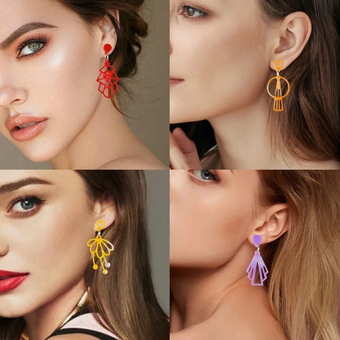 Silicone Earring Molds Hollow Geometric Shape Retro DIY Jewelry Casting Tools For Resin Epoxy Vintage Pendant Making