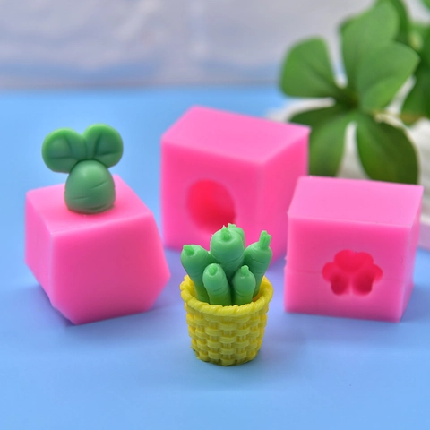Basket Carrot Succulent Silicone Mold DIY Handmade Fondant Cake Decorating Candle Soap Craft Tool