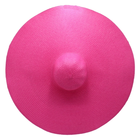 Woven Straw Hat Ultra Wide Brim Sun Protection Summer Beach Vacation Elegant Foldable Round Top For Women