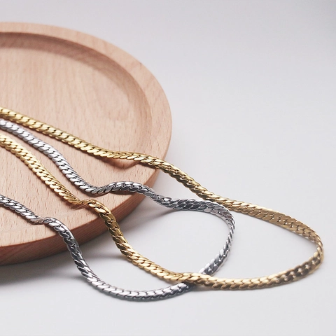 Titaniumstaal Schakelketting Armband Voor Dames Retro Hiphop Verguld Goud Zilver Cubaanse Schakel Sieraden Accessoires