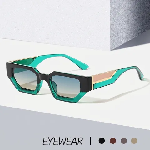 Occhiali Da Sole Quadrati Retro Moda Montatura Stretta Plastica Metallo Protezione UV400 Occhiali Di Tendenza Uomo Donna
