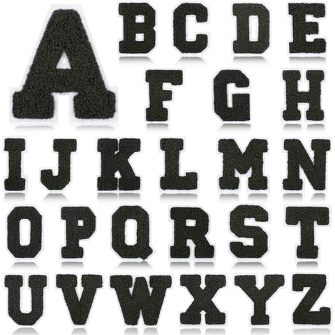 Chenille Alphabet Letters Varsity Embroidery Patches Iron On Applique For Clothing Bags Jackets Backpacks DIY Decoration