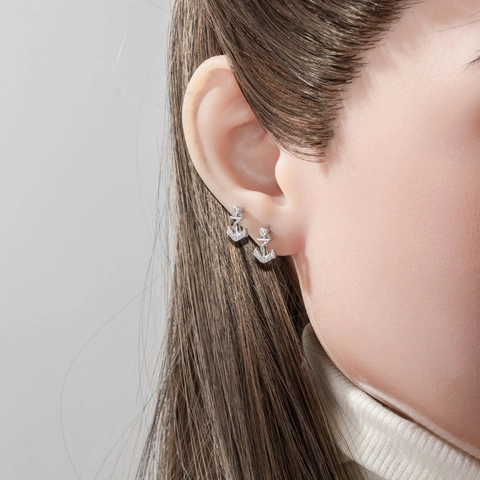 Anker Piercing Ohrstecker Nautisch Kupfer Zirkonia Mikro Inlaid Gewinde Flache Rückseite Schmuck Für Unisex