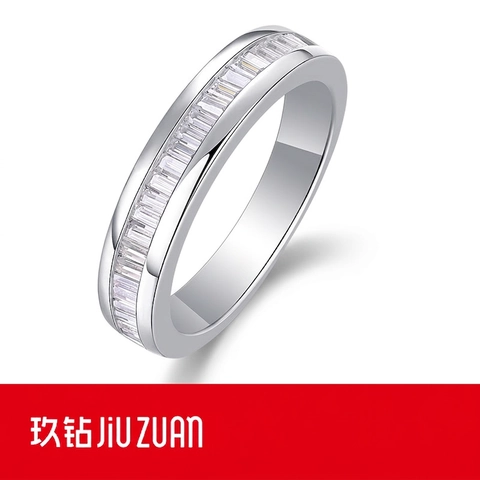 Bague Moissanite Taille Baguette Argent Sterling 925 Sertissage Canal Bijoux De Mode Minimalistes Géométriques Pour Femmes