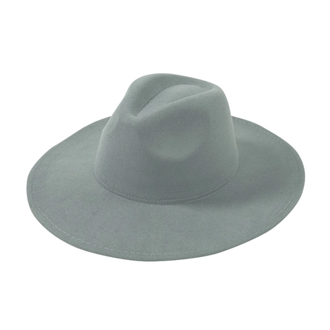 Vintage Fedora Hat Wide Brim Polyester Felt Jazz Cap Solid Color Elegant British Style Men Women Retro Fashion