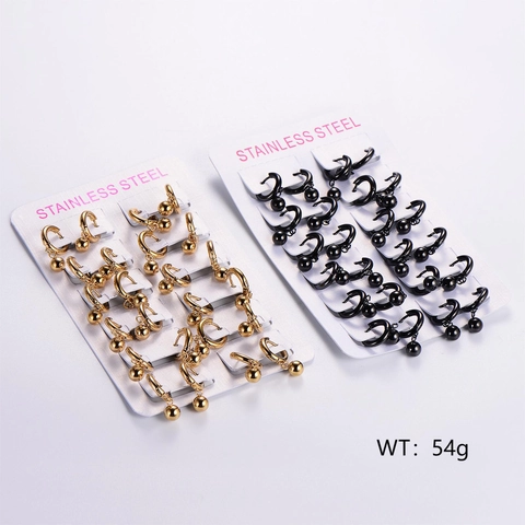 Pendientes De Aro De Acero Inoxidable Con Colgante De Perla Redonda Minimalistas Huggie Joyería Geométrica Para Mujeres