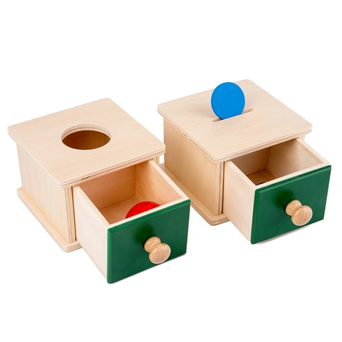 Montessori Educational Toys Wood Object Permanence Box Sensory Training Hand Eye Coordination Early Learning Toddlers