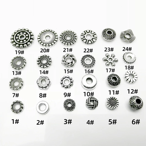 Perline Distanziatrici In Lega Vintage Argento Antico Perline In Metallo Con Motivi Per Creazione Di Gioielli DIY Bracciale Collana