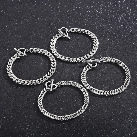 Bracciale A Catena Cubana In Acciaio Inossidabile Con Chiusura A Cuore Gioielli Di Nicchia Minimalisti Per Uomo E Donna