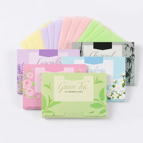 Facial Oil Absorbing Paper Plant Fiber Refreshing Face Cleaning Blotting Film Portable Fragrance For Skin Care