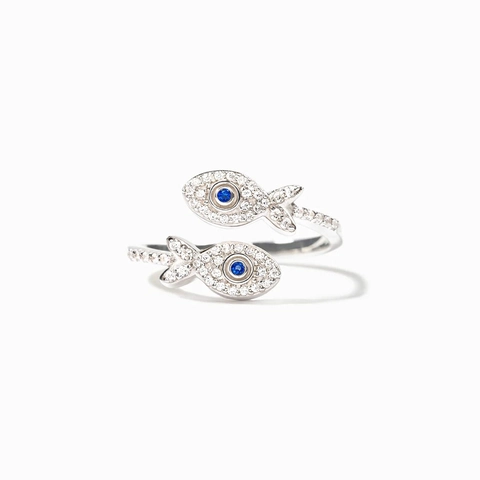 Minimalistische 925 Sterling Zilver Dubbele Vis Open Ring Voor Vrouwen Mode Zirconia Vissen Verstelbare Vingerring Sieraden Cadeau