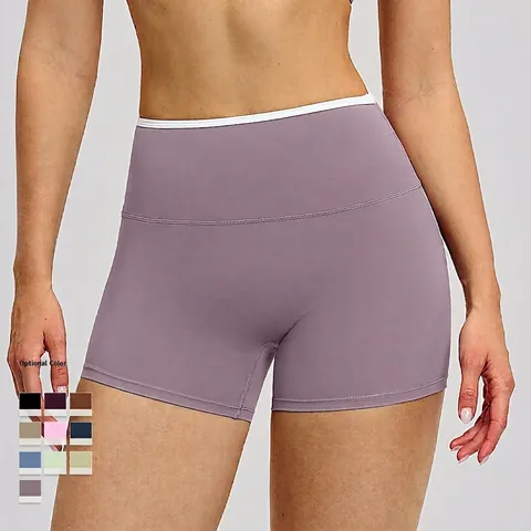 Pantaloncini Yoga Vita Alta Effetto Nudo Sollevamento Glutei Fitness Asciugatura Rapida Ciclista Donna