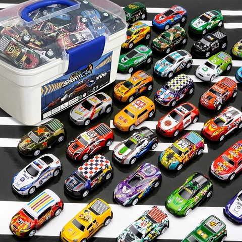 Mini Macchinina Giocattolo A Carica Lega Plastica Modelli Corsa Con Contenitore Mappa Per Ragazzi