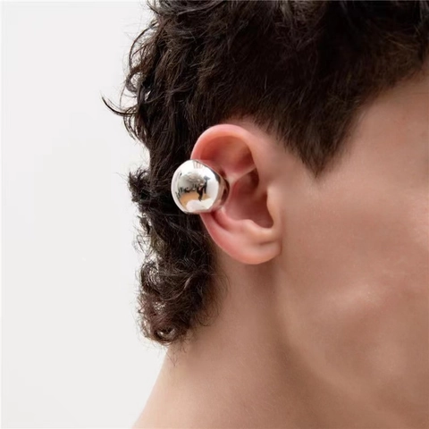 Ear Cuffs A Sfera Minimalisti In Rame Metallo Non Perforato A Forma Di C Lucidato Punk Chic Retrò Orecchini Da Donna