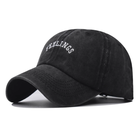 Cappello Da Baseball Cotone Lavato Distressed Vintage Lettera Feelings Ricamata Regolabile Protezione Solare Cappello Unisex