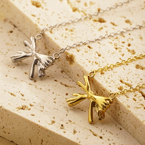 Collier Pendentif Nœud Acier Inoxydable Élégant Nœud Papillon Bijoux De Chaîne Clavicule Pour Femmes Style Minimaliste Chic