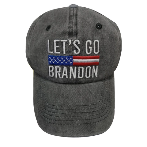 Cappello Da Baseball In Cotone Lavato Retro Lettere Ricamate Motivo Bandiera Cappello Da Sole Distressed Regolabile Outdoor Casual
