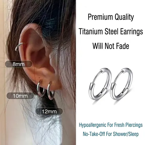 Minimalist Hoop Earrings Stainless Steel Hypoallergenic Sleep Friendly Tiny Round Circle Ear Studs Jewelry For Women