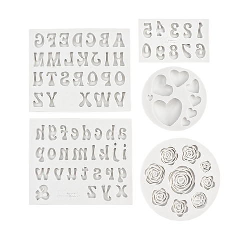 Silicone Alphabet Numeric Heart Rose Flower Molds DIY Fondant Chocolate Cake Decoration Tools Kitchen Bakeware Tray