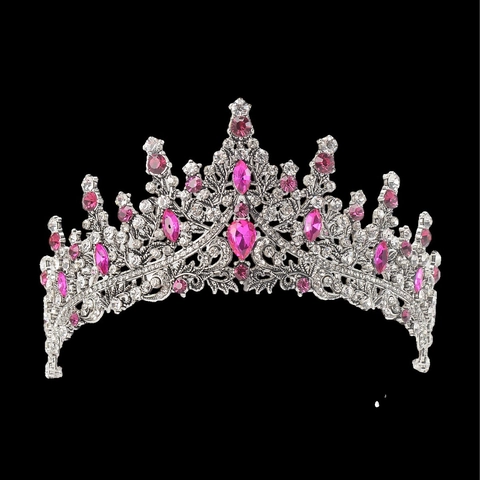 Girls Crown Tiara Alloy Rhinestone Baroque Princess Birthday Party Wedding Pageant Hair Accessories Elegant