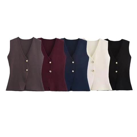 Set Elegante Gilet In Maglia E Gonna A Pieghe Da Donna Top Senza Maniche Con Scollo A V E Gonna Lunga