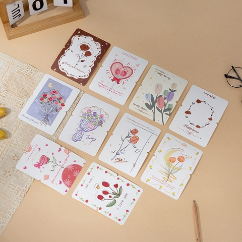 Biglietti Di Auguri Floreali Pieghevoli Illustrazione Bouquet Di Fiori Cartoncino Per Festa Della Mamma San Valentino