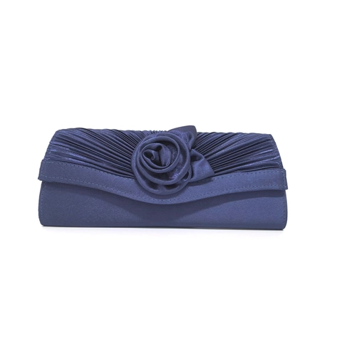 Elegante Satin Satinn Abendtasche Damen Handgefertigte Rose Blume Plissee Hochzeit Party Abschlussball Umhängetasche