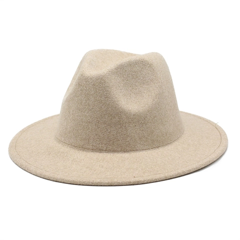 Fedora Hat Woolen Felt Vintage British Style Wide Brim Unisex Jazz Hat Casual Outdoor Autumn Winter Fashion