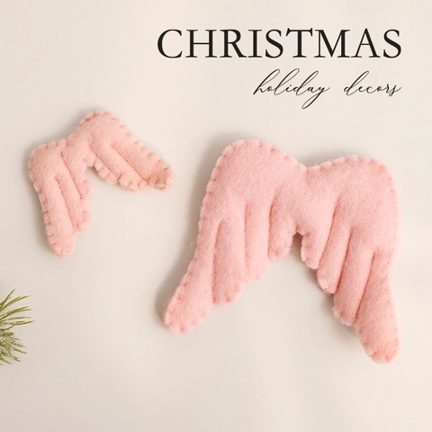 Felt Angel Wings Christmas Tree Hanging Ornaments Handmade Nordic Style Holiday Party Scene Props Photography Decor