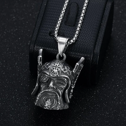 Vikingo Odin Biker Campana De La Suerte Colgante Collar Acero Inoxidable Retro Mitología Nórdica Joyas Para Hombre