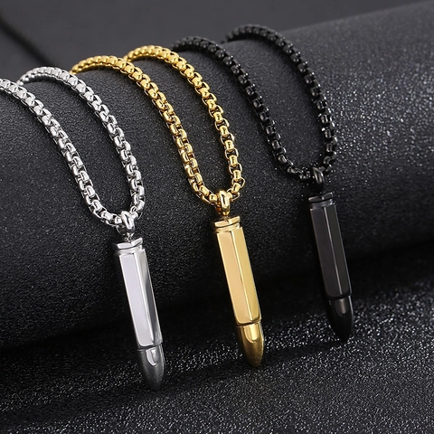 Kogel Hanger Ketting Titanium Roestvrij Staal Punk Minimalistisch Gotisch Sieraden Cadeau Voor Heren Dames