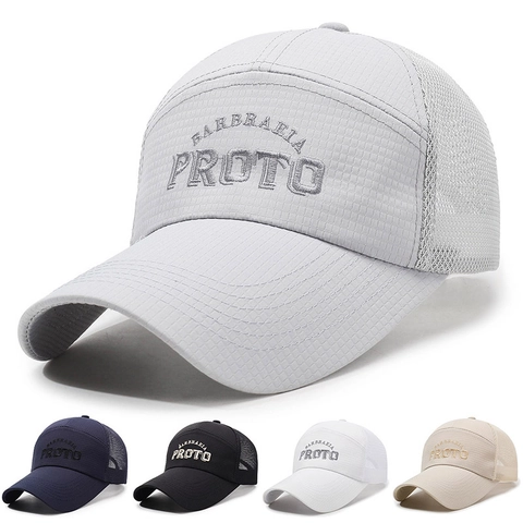 Mesh Baseball Cap Ademende Trucker Hoed Zonbescherming Polyester Letter Borduurwerk Buitensporten Verstelbaar Heren