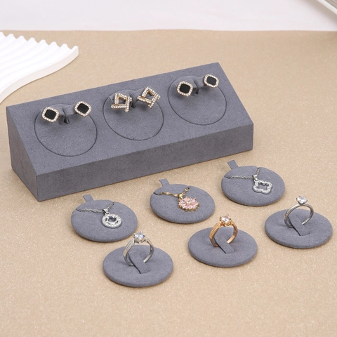 Mikrofaser Schmuckständer Für Ringe Ohrringe Anhänger Luxus Organizer Rack Für Vitrine Fotografie