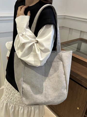 Borsa A Tracolla In Velluto A Coste Da Donna Colore Solido Stile Vintage Stile Preppy Stile Classico Con Cerniera Quadrata