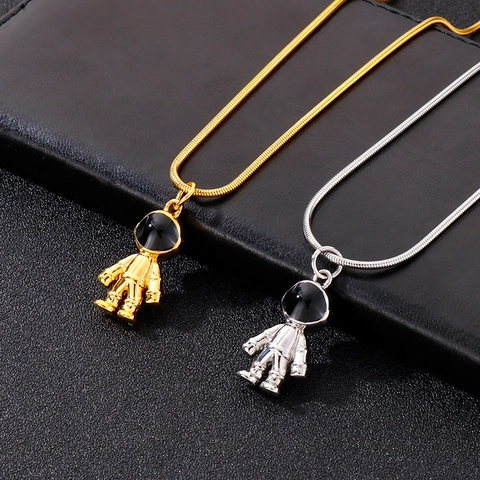 Collar Con Colgante De Astronauta Acero Inoxidable 316L Cadena De Serpiente Hip Hop Streetwear Joyas Para Mujeres Hombres