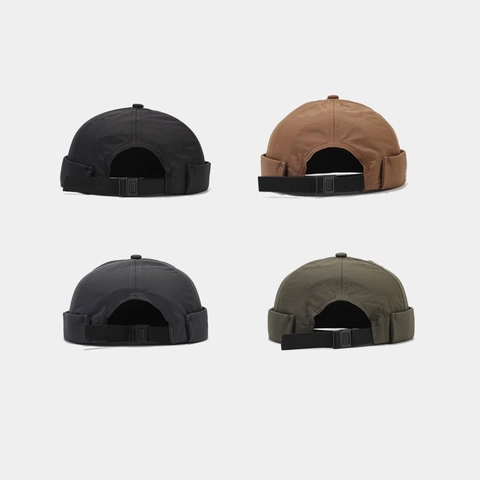Docker Hat Brimless Cap Polyester Waterproof Quick Dry Breathable Adjustable Buckle Streetwear For Men Women