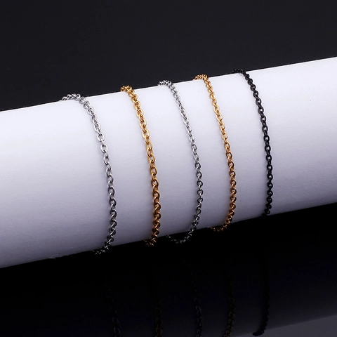 Collana Catena Rolo Acciaio Inossidabile 316L Lucidato A Specchio Gioielli Di Moda Semplici Per Uomo E Donna