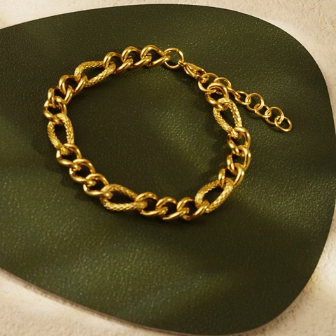 Retro Gold Plated Edelstahl Armband Für Damen Mode Minimalistische Panzerkette Schmuck Für Täglich Party Wear