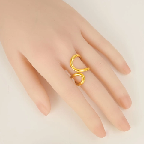 Minimalistische 304 Roestvrij Stalen Onregelmatige Geometrische Open Ring Voor Vrouwen 18K Verguld Gepersonaliseerde Verstelbare Vingersieraden